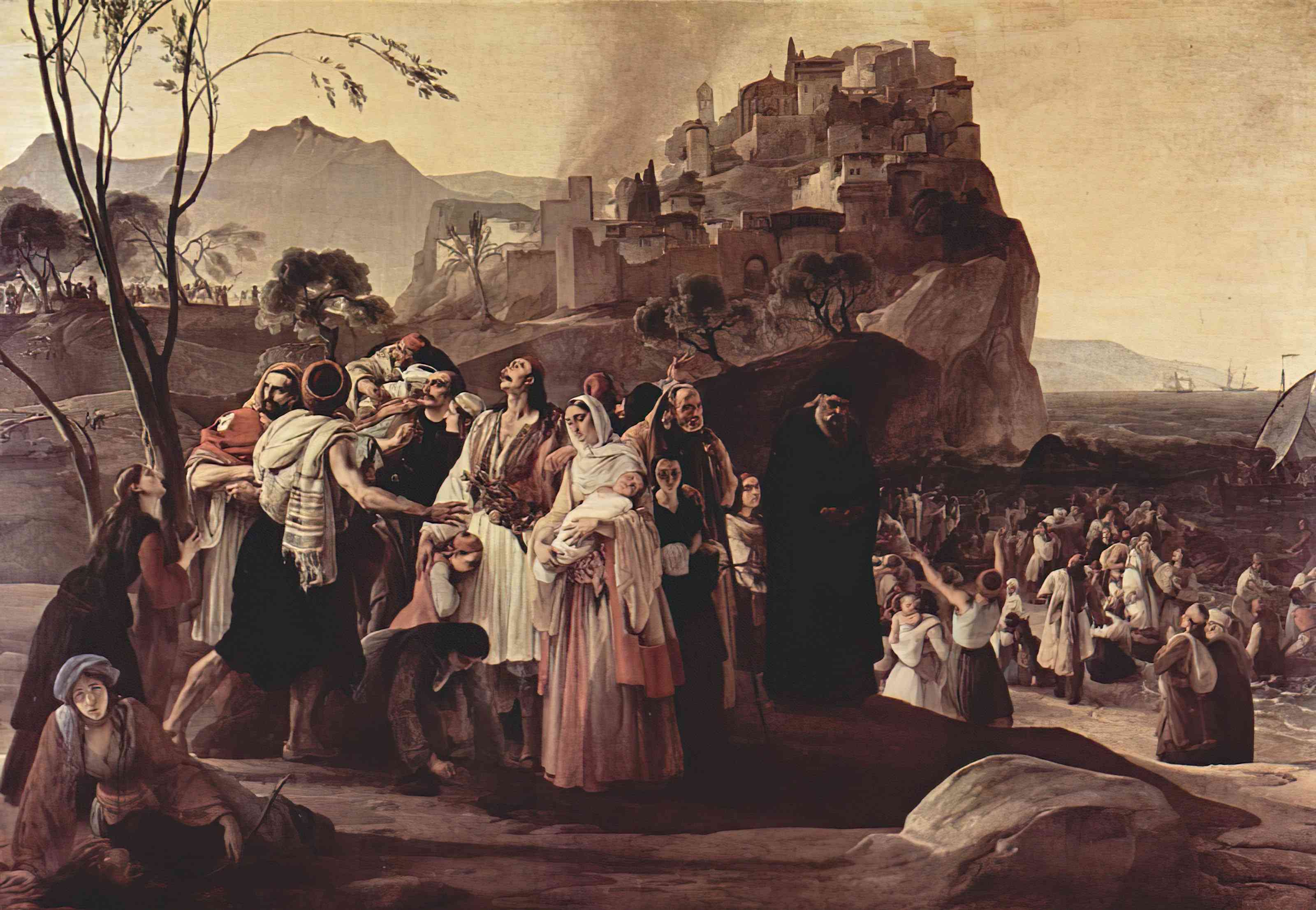 The Refugees of Parga Francesco Hayez Italian Romantic Art